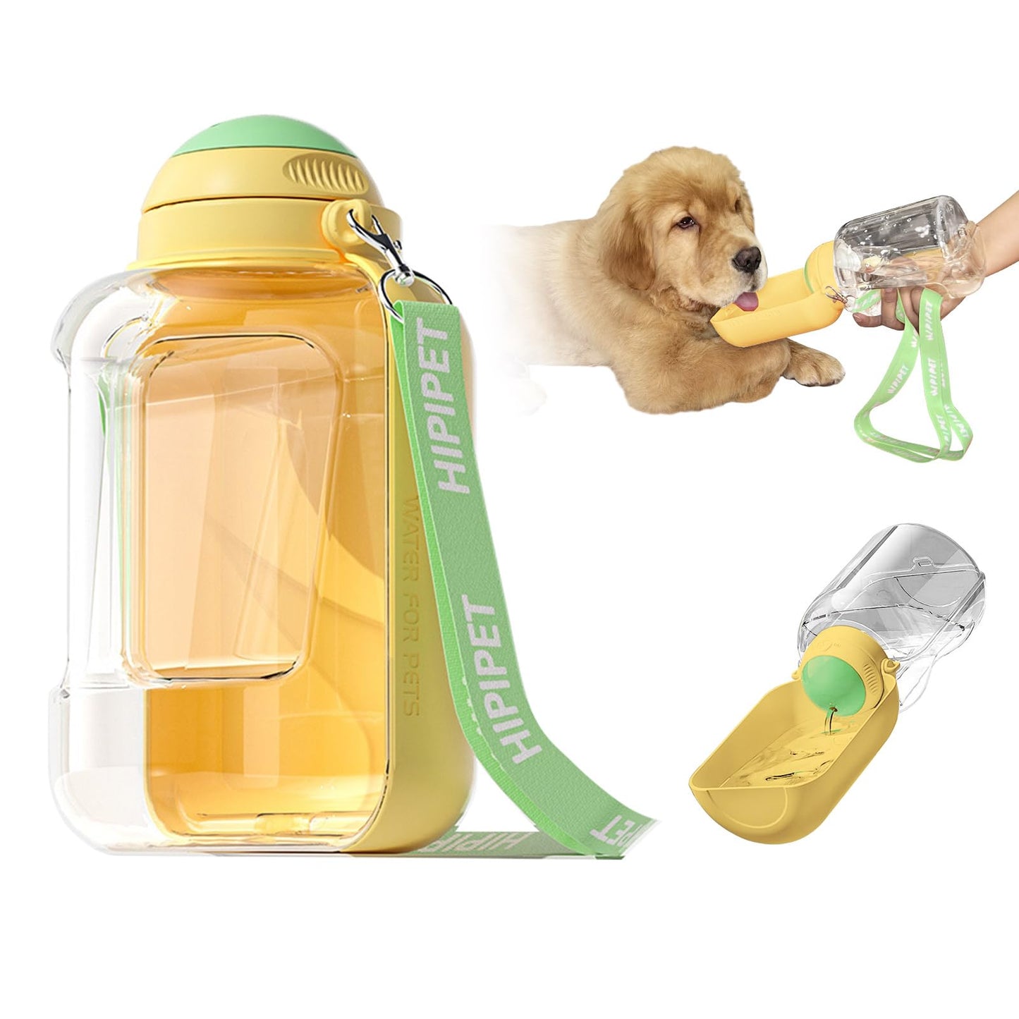 Premium 2-in-1 Dog Water Bottle - Portable with Food Bowl